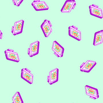 full stack development software isometric seamless pattern. full stack development software sign illustration