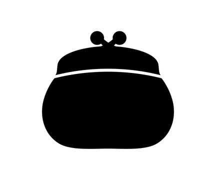 Classic coin purse for storing loose change icon. Wallet for money, cash and personal finances. Symbol of savings, payment, budget and spending used in banking, shopping, retail and financial.

