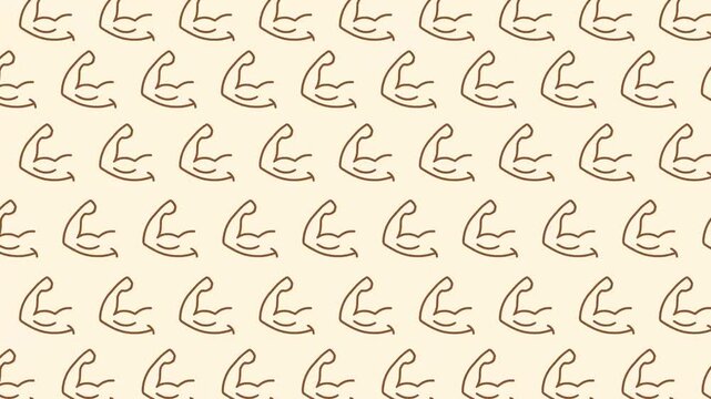 Abstract Pattern of Flexed Arms and Biceps in Repetitive Motion.
