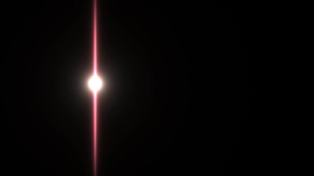 Light beam shining in darkness creating a bright focal point