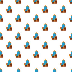 Obraz premium Royal armchairs with blue upholstery and gold accents forming a repeating pattern