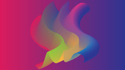 Obraz premium Abstract colorful organic fluid shapes background in gradient pink and blue hues