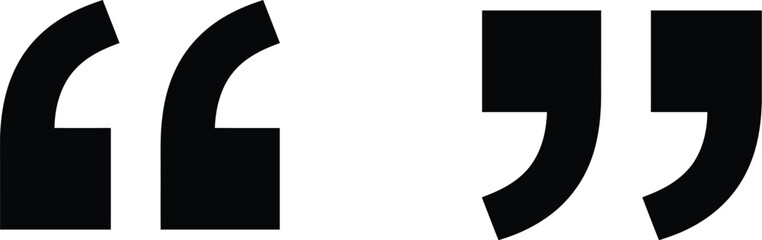 Quotation Marks Icon Set - Opening and Closing Quote Symbols on White Background © DREAM SHOP