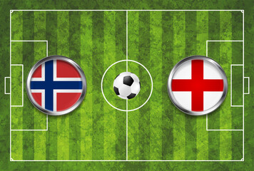 Fototapeta premium Norway vs England soccer match broadcast graphics background