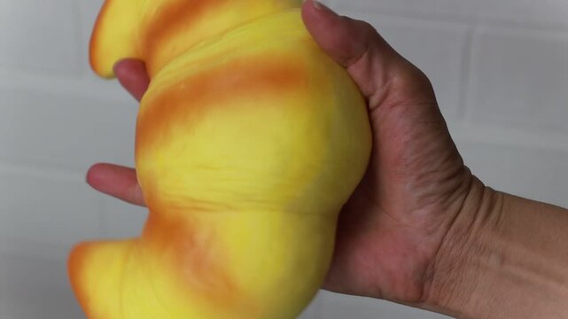 Finger Squeezing Elastic Squishy Toy Macro Close Up