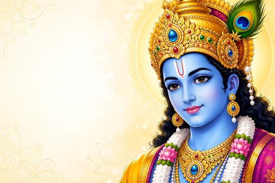 Lord Vishnu on Vaikunth Ekadashi, Krishna/Krushna Janmashtami, Ram Navami, Narsimha Jayanti, Onam, Ekadashi Vrat, Ananta Chaturdashi, Tulasi Vivah, Nirjala Ekadashi, Varah Jayanti, Aashadhi Ekadashi