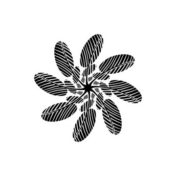 Hand drawn sketch of leaf flower logo 