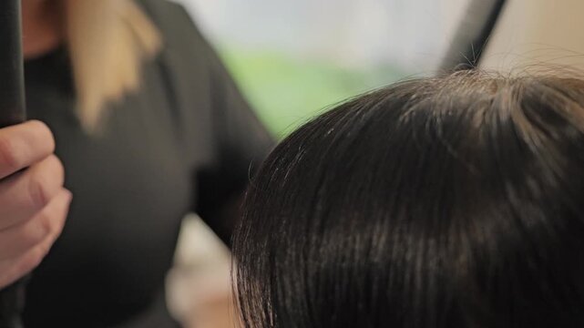 Beauty routine reveals silky strands during careful thermal treatment
