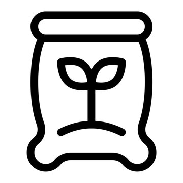 Plant Soil Fertilizer Bag Line Icon