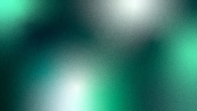 Abstract background showcases a seamless transition of emerald green and bright white light with a subtle grain finish to enhance contemporary visual projects.