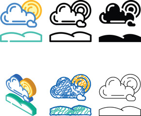 Fototapeta premium partially cloudy weather color icon edition vector. partially cloudy weather sign. isolated symbol illustration