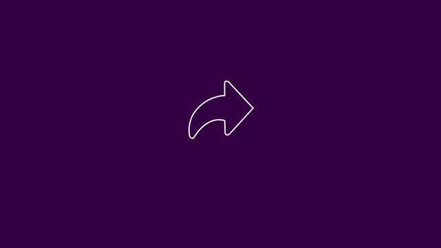 White Share Icon Animation Minimalist Outgoing Arrow on pink Background Social Media Share Button Symbol Line Art Motion Graphic Asset