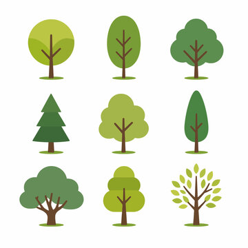 Set of Simple Flat Vector Forest Trees