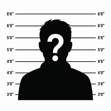 Anonymous Mugshot Silhouette with Question Mark