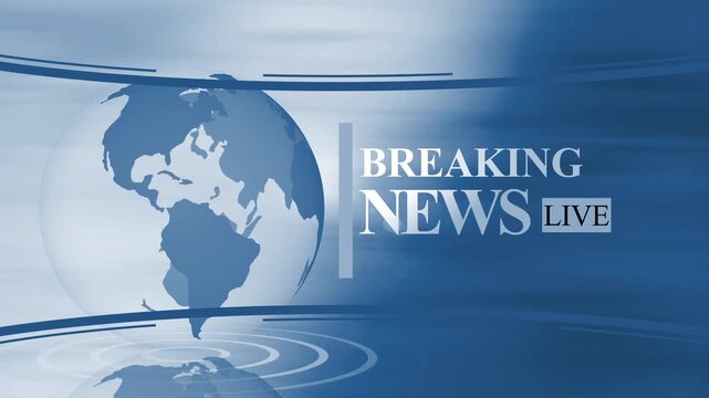 Breaking news live globe graphic background animation
