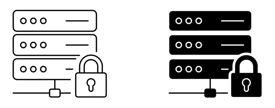 Secure Data Storage Editable Line And Solid Icon