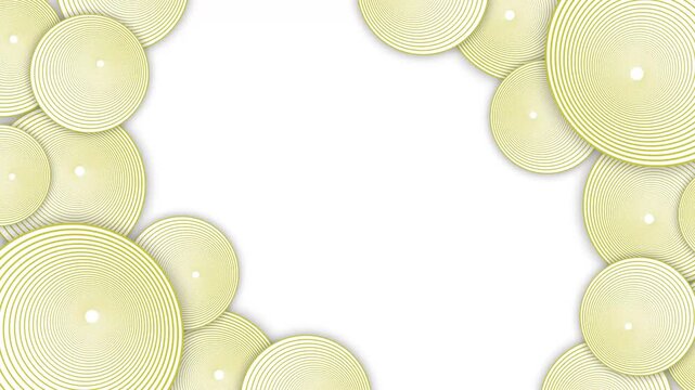 Abstract pale concentric circle border framing a center with soft shadows and a clean modern look animation