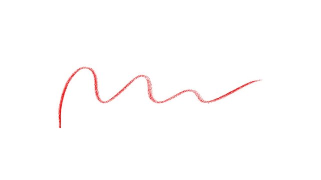 Hand-Drawn Red Highlighter Line Animation, Red underline highlighter animation, sketching elements on a transparent background.