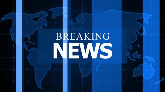 Breaking news world map backdrop background animation