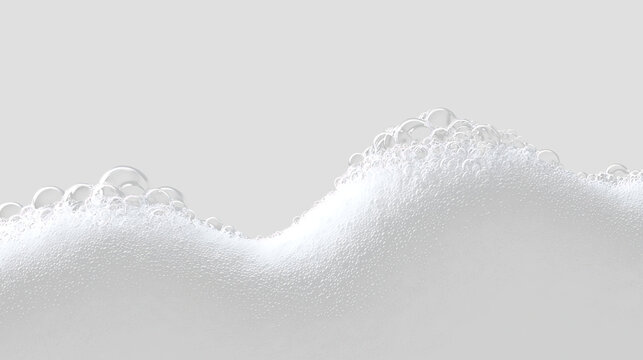 Bubbles form a white foam texture on a transparent background that suggests a liquid surface without showing the liquid itself