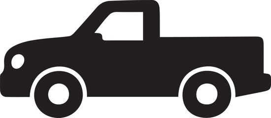 Black silhouette pickup truck vector icon Vector © MostAbadon