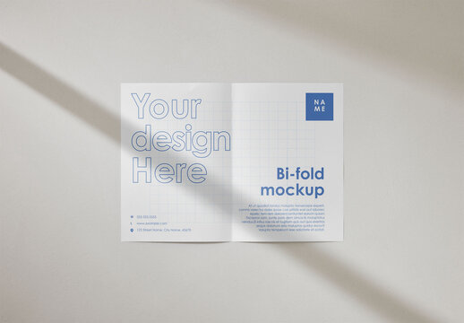 Mockup Of Customizable Bi-Fold Leaflet