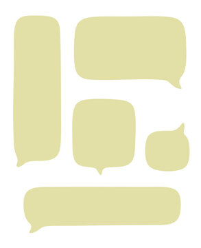 Collection of lime green chat bubbles isolated on a transparent background. Modern message boxes, comment frames, and communication icons for social networks, messengers, web interfaces, stickers, com