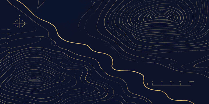 Topographic map with river path and contour lines topographic waterway geography cartography elevation topography navigation landscape abstract background orientation direction geometry