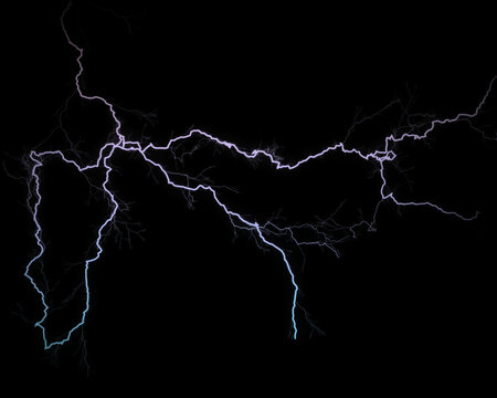 Forked lightning bolt branching across a dark stormy sky