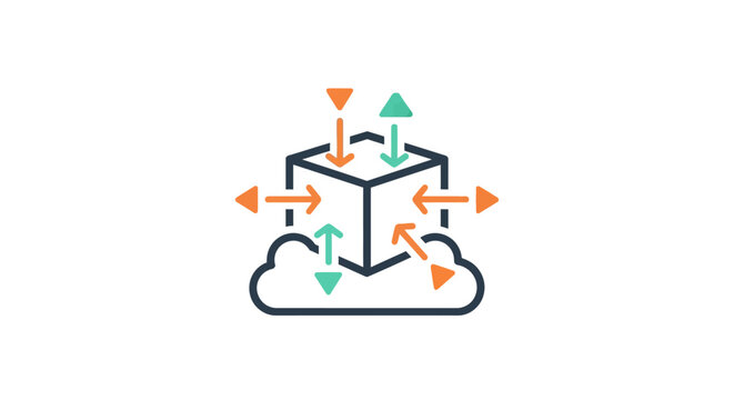 Cloud computing data exchange diagram.