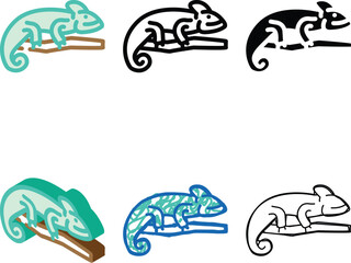 Fototapeta premium chameleon animal color icon vector. chameleon animal sign. forms isolated symbol illustration