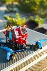 Fototapeta premium First person view drone on sandy ground