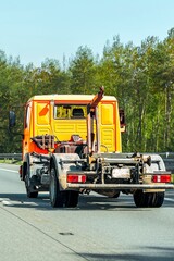 Naklejka premium Tow truck returning after fuel delivery service