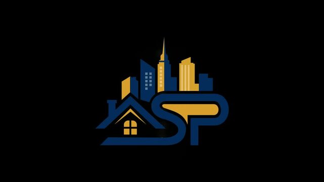 Real Estate Company Logo City Skyline and House