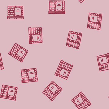 bags pallet cement production line seamless pattern bags pallet cement production thin line illustration