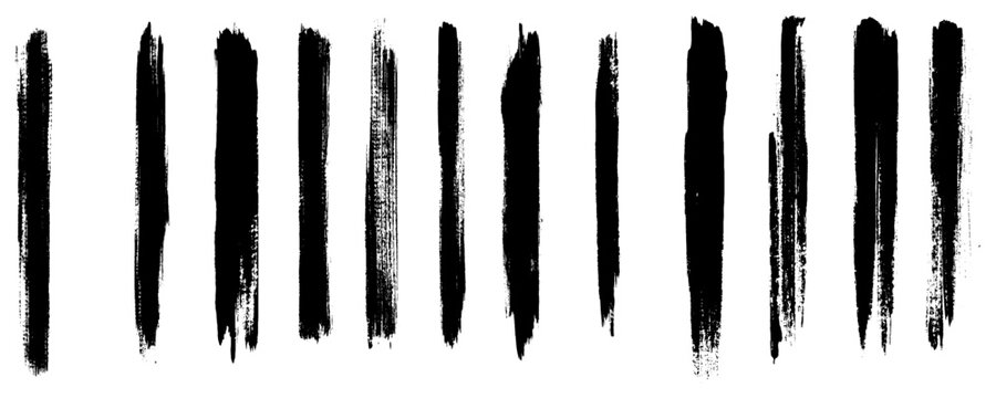 Rough Dry Brush Paint Streaks Set. Brush Paint Streaks for Graphic Design