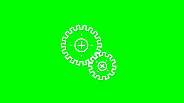 A gear icon with a plus sign and an x sign on a green background represents Technology and Industry.