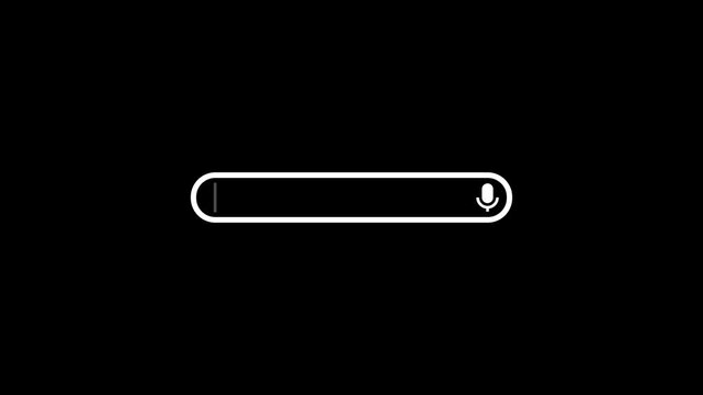 Search browser bar, magnifier button on black background. Search bar, search boxes. Search engine bar query.