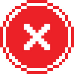 Fototapeta premium Pixelated Red Cross Icon