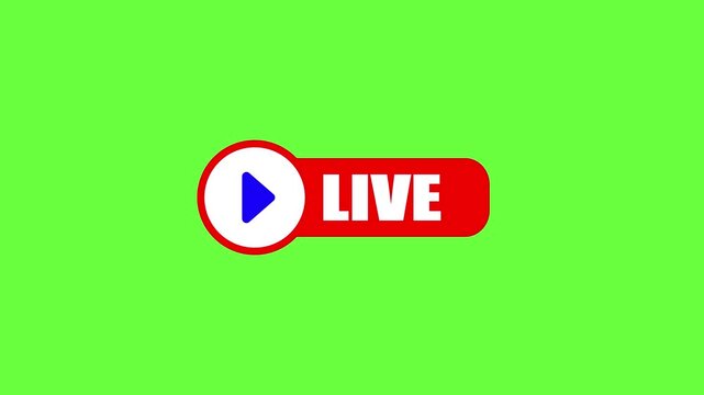 Live streaming icon with play button animation for news and TV broadcasting.