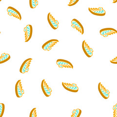 Obraz premium wing with feather isometric seamless pattern. wing with feather sign illustration