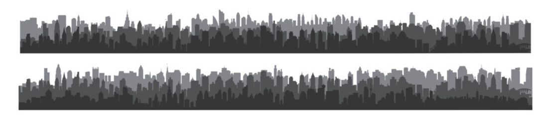 Obraz premium City skyline silhouette with tall buildings.