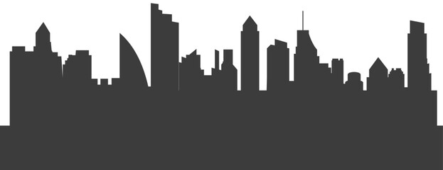 Fototapeta premium City skyline silhouette with skyscrapers.