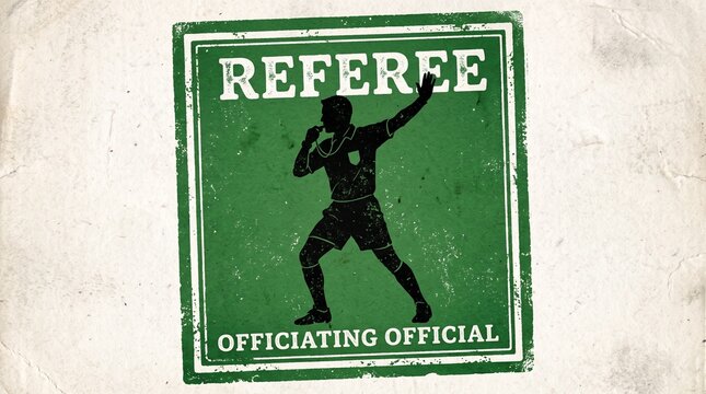 Referee officiating stamp vintage