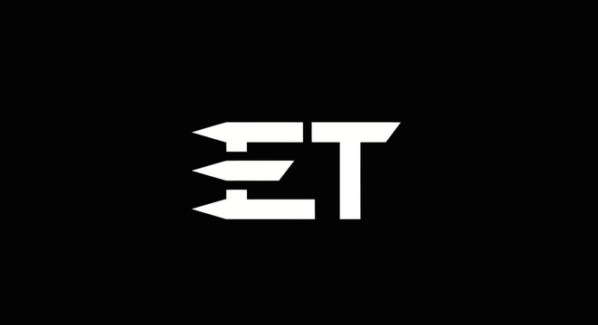 Modern geometric ET monogram logo with speed lines.