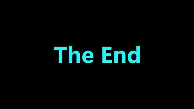 The end typography text marks video production completions cleanly. Credits apply the end typography text template loop sequence asset. Save the end typography text track files.