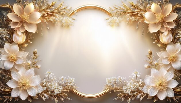 Marco O Fondo Para Invitacion De Primera Comunion Bautizo Boda O Celebraciones Con Elementos Decorativos De Flores Elegantes Y Sofisticadas Tonos Claros Y Espacio Para Copiar Fondo Elegante
