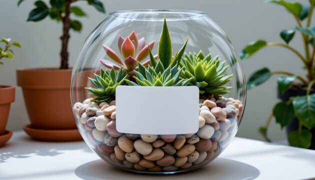 Indoor Succulent Garden Clear Glass Terrarium