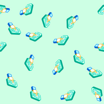 touch sensor module isometric seamless pattern. touch sensor module sign illustration