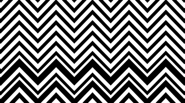 Seamless zigzag pattern, black and white chevron background